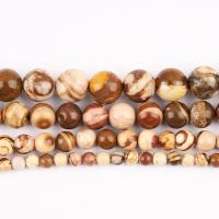 Perles de pierres précieuses mixtes, Jaspe de zèbre, Rond, poli, DIY & normes différentes pour le choix, Vendu par Environ 37 cm brin