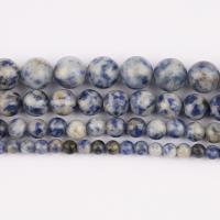 Grânulos de pedra de mancha azuis, Blue Speckle Stone, Roda, polido, DIY & tamanho diferente para a escolha, vendido para Aprox 37 cm Strand