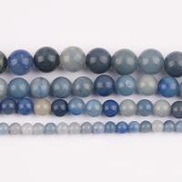 Perline avventurina, avventurina blu, Cerchio, lucido, DIY & formato differente per scelta, Venduto per Appross. 37 cm filo