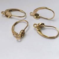 Gold-teli fülbevaló klip komponens, 14 Ezer aranytöltött, DIY, 9x16mm, 4mm, Által értékesített pár