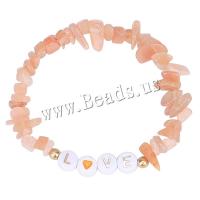 Agate Jewelry Bracelet Sun Agate with Acrylic irregular handmade elastic & for woman Length Approx 18 cm Sold By PC