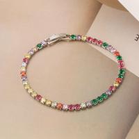 Cubic Zirconia Micro Pave Brass Bracelet plated fashion jewelry & micro pave cubic zirconia Length 17 cm Sold By PC