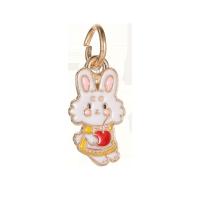 Zinc Alloy Animal Pendants Rabbit gold color plated DIY & enamel mixed colors nickel lead & cadmium free Sold By PC