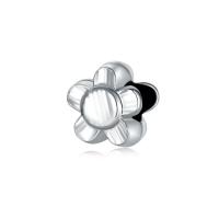 Zinc Alloy European Beads Flower silver color plated DIY nickel lead & cadmium free Sold By PC