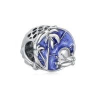Sinkkiseos European Helmet, Litteä pyöreä, hopea päällystetty, tee-se-itse & emali, sininen, nikkeli, lyijy ja kadmium vapaa, 10-20mm, Myymät PC