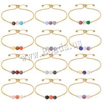 Brass Bracelet & Bangle with Gemstone 12 Signs of the Zodiac gold color plated adjustable & for woman nickel lead & cadmium free Length Approx 15-27 cm Sold By PC