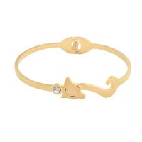 Stainless Steel Bangle 304 Stainless Steel Fox plated fashion jewelry & with rhinestone Sold By PC