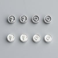 925 Sterling Sølv Mellemled Perler, Runde, du kan DIY & forskellige design til valg, 5mm, Hole:Ca. 1.5mm, Solgt af PC