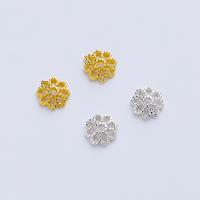 925 Sterling Silver Bead Cap Flower plated DIY & hollow 6mm Approx 1.5mm Sold By PC