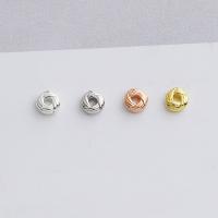925 Sterling Sølv Mellemled Perler, forgyldt, du kan DIY, flere farver til valg, 4x1.60mm, Hole:Ca. 1.5mm, Solgt af PC
