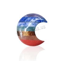 Gemstone Scraping Plate Moon polished Massage multi-colored 30mm Sold By PC