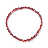 Naturalne Granat Bransoletka, Koło, obyty, biżuteria moda & dla kobiety, ciemnoczerwony, 3mm, długość około 19 cm, sprzedane przez PC