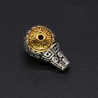 3 Holes Guru Beads, Tibetan Style, plated, folk style & DIY, mixed colors, nickel, lead & cadmium free, 19x12mm, Sold By PC