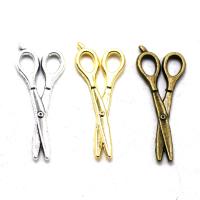 Tibetan Style Scissors Pendants, plated, Corrosion-Resistant & DIY, more colors for choice, nickel, lead & cadmium free, 21x11mm, Sold By PC