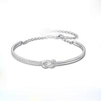Zinc Alloy Bracelet with 5cm extender chain platinum color plated fashion jewelry & for woman & with rhinestone nickel lead & cadmium free Length Approx 16.5 cm Sold By PC