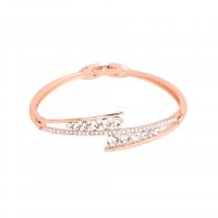 Zinc Alloy Bangle plated fashion jewelry & for woman & with rhinestone nickel lead & cadmium free Sold By PC