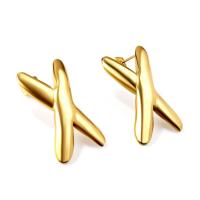 Stainless Steel Stud Earrings 304 Stainless Steel Letter X Vacuum Ion Plating fashion jewelry & for woman Sold By Pair
