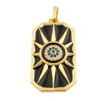 Rhinestone Brass Pendants Square gold color plated fashion jewelry & DIY & enamel & with rhinestone mixed colors nickel lead & cadmium free Sold By PC