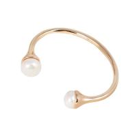 Zinc Alloy Bangle with Plastic Pearl gold color plated fashion jewelry & for woman white nickel lead & cadmium free Sold By PC