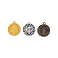 Zinc Alloy Pendants Flat Round plated vintage & DIY nickel lead & cadmium free Approx Sold By Bag
