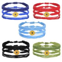 Fashion Create Wax Cord Bracelets with Zinc Alloy handmade three pieces & Bohemian style & adjustable & for woman & enamel Length Approx 16-32 cm Sold By Set