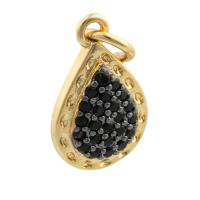 Rhinestone Brass Pendants Teardrop gold color plated fashion jewelry & DIY & with rhinestone mixed colors nickel lead & cadmium free Sold By PC