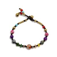 Fashion Create Wax Cord Bracelets with turquoise & Fire Agate & Crystal & Lampwork & Brass Horse handmade fashion jewelry & for woman multi-colored Sold Per 20 cm Strand