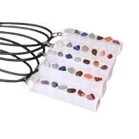 Gemstone Pendants Jewelry, Gypsum, with Gemstone, Rectangle, DIY, mixed colors, 50-80mm, Sold By PC