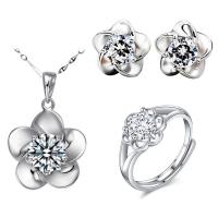 Brass Jewelry Set, with Moissanite, fashion jewelry & different styles for choice & for woman, nickel, lead & cadmium free, 45mm,3mm,6mm, Length:Approx 17.72 Inch, Sold By PC