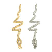 Rhinestone Brass Pendants Snake plated fashion jewelry & DIY & with rhinestone nickel lead & cadmium free Sold By PC