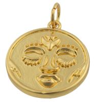 Brass Jewelry Pendants Round gold color plated fashion jewelry & DIY mixed colors nickel lead & cadmium free Sold By PC