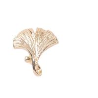 Zinc Alloy Pendant with Plastic Pearl Ginkgo Leaf KC gold color plated DIY 15-21mm Sold By PC