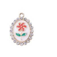 Zinc Alloy Pendant with Plastic Pearl UV plating DIY & enamel & with rhinestone 16-25mm Sold By PC