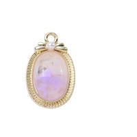 Zinc Alloy Pendant with Resin & Plastic Pearl Oval KC gold color plated DIY Sold By PC