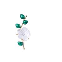 Zinc Alloy Hair Accessories DIY Findings with Resin Plum Blossom KC gold color plated enamel Sold By PC