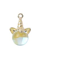 Zinc Alloy Animal Pendants with Mabe Pearl & Acrylic Unicorn KC gold color plated DIY Sold By PC