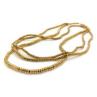 Non Magnetic Hematite Beads Flat Round real gold plated DIY golden Sold Per Approx 40 cm Strand