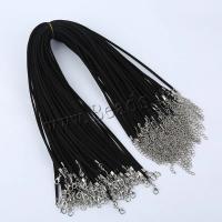 Velveteen Necklace Chain with Zinc Alloy with 1.97inch extender chain DIY Length Approx 17.72 Inch Sold By Bag