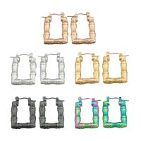 Stainless Steel Lever Terug Earring, 304 roestvrij staal, mode sieraden & voor vrouw, meer kleuren voor de keuze, 24x17mm, Verkocht door pair