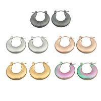 Stainless Steel Lever Terug Earring, 304 roestvrij staal, mode sieraden & voor vrouw, meer kleuren voor de keuze, 21x20mm, Verkocht door pair