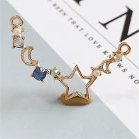 Zinc Alloy Connector gold color plated DIY & with rhinestone nickel lead & cadmium free Sold By Bag
