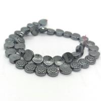 Nicht-magnetische Hämatit Perlen, Strandschnecke, poliert, DIY, schwarz, 10mm, verkauft per ca. 40 cm Strang