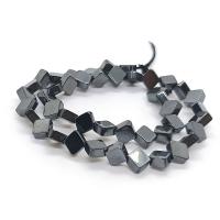 Nicht-magnetische Hämatit Perlen, Rhombus, poliert, DIY & verschiedene Größen vorhanden, schwarz, verkauft per ca. 40 cm Strang