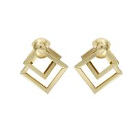 Iron Drop Earring gold color plated & for woman & hollow 24-49mm Sold By Pair