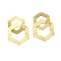 Iron Drop Earring gold color plated & for woman & hollow 25-66mm Sold By Pair