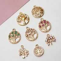 Rhinestone Brass Pendants gold color plated fashion jewelry & with rhinestone & hollow nickel lead & cadmium free Sold By Bag