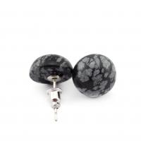 Natural Gemstone Earrings Natural Stone Dome & for woman 12mm Sold By Pair