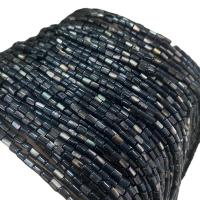 Perles de coquillage noire, coquille noire, pilier, poli, DIY, noire, 3x4mm, Environ 95PC/brin, Vendu par brin