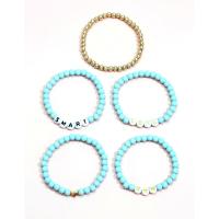 Zinc Alloy Bracelet with Seedbead & Polymer Clay handmade 5 pieces & fashion jewelry & for woman Length 6 cm Sold By Set