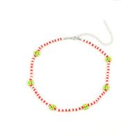 Glass Seed Beads Necklace Seedbead with Zinc Alloy with 10cm extender chain handmade fashion jewelry & for woman Sold Per 36 cm Strand